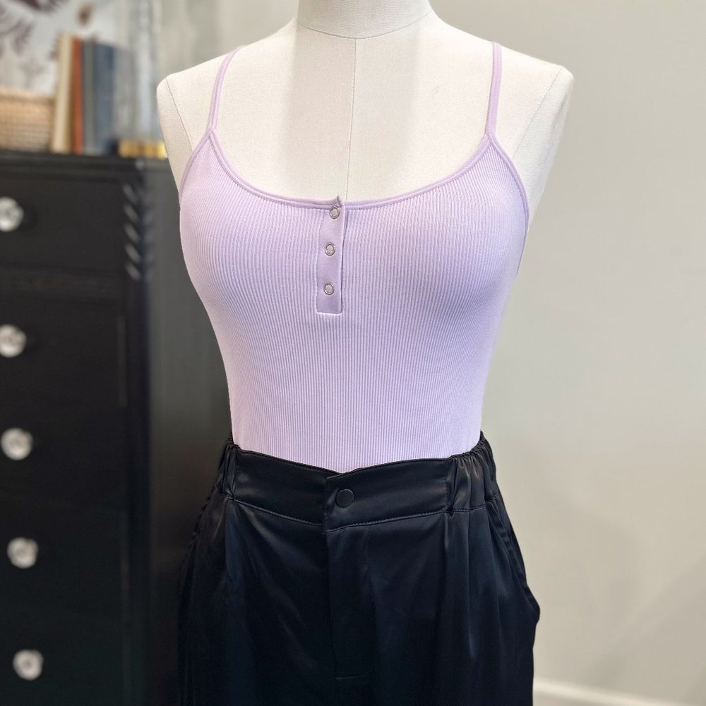 Adjustable Lavender Ribbed Bodysuit